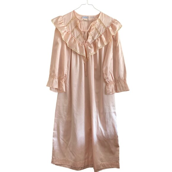 VTG Lord And Taylor Eve Stillman Collection long Nightgown Satin Brushed Small - Picture 1 of 16